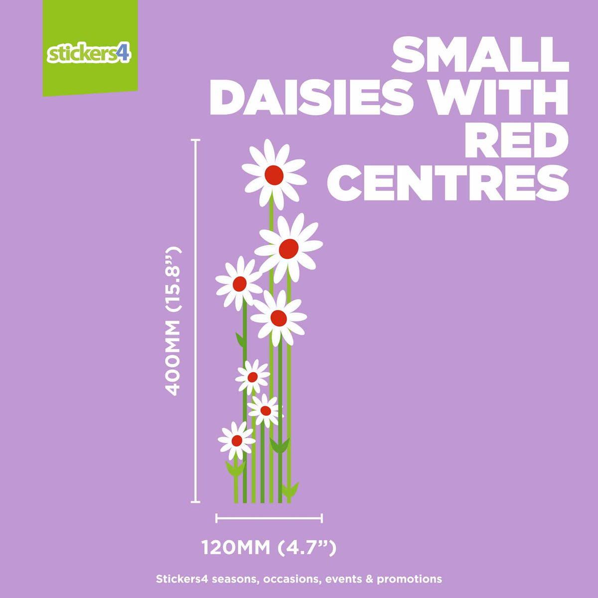 Standard Daisies with Stems Window Sticker