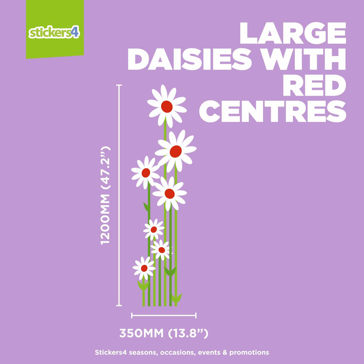 Standard Daisies with Stems Window Sticker