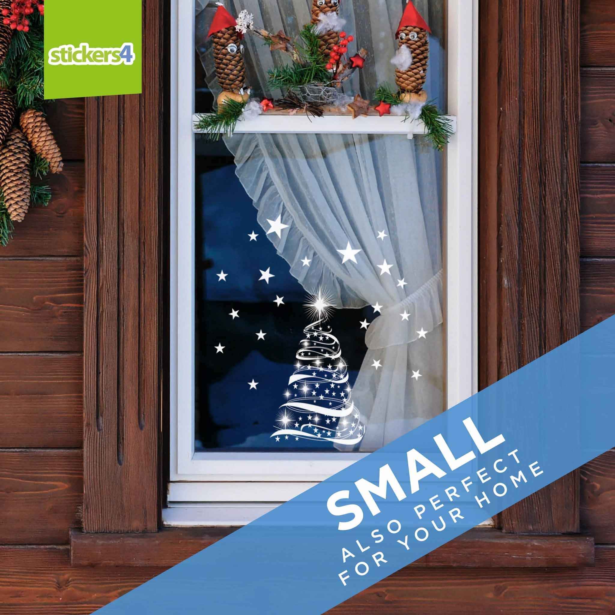 Christmas Star Tree Window Cling