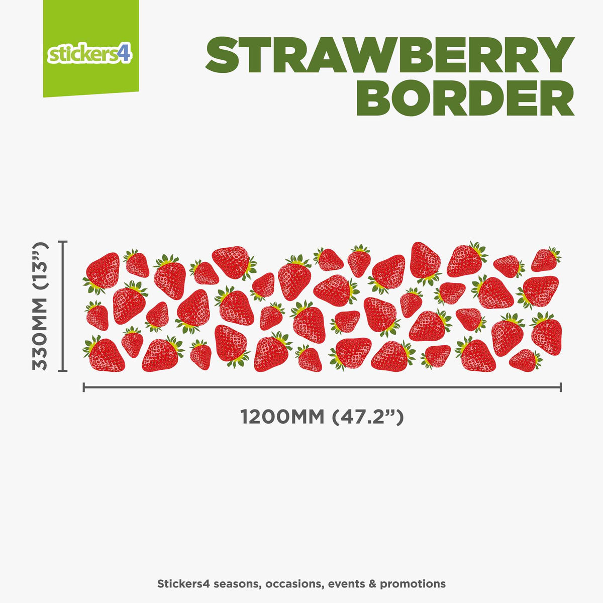 Strawberry Border Window Sticker