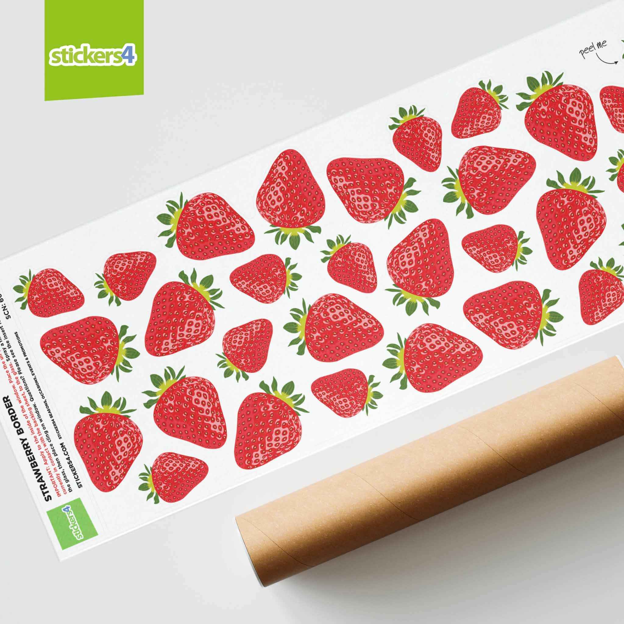 Strawberry Border Window Sticker | Summer Window Display