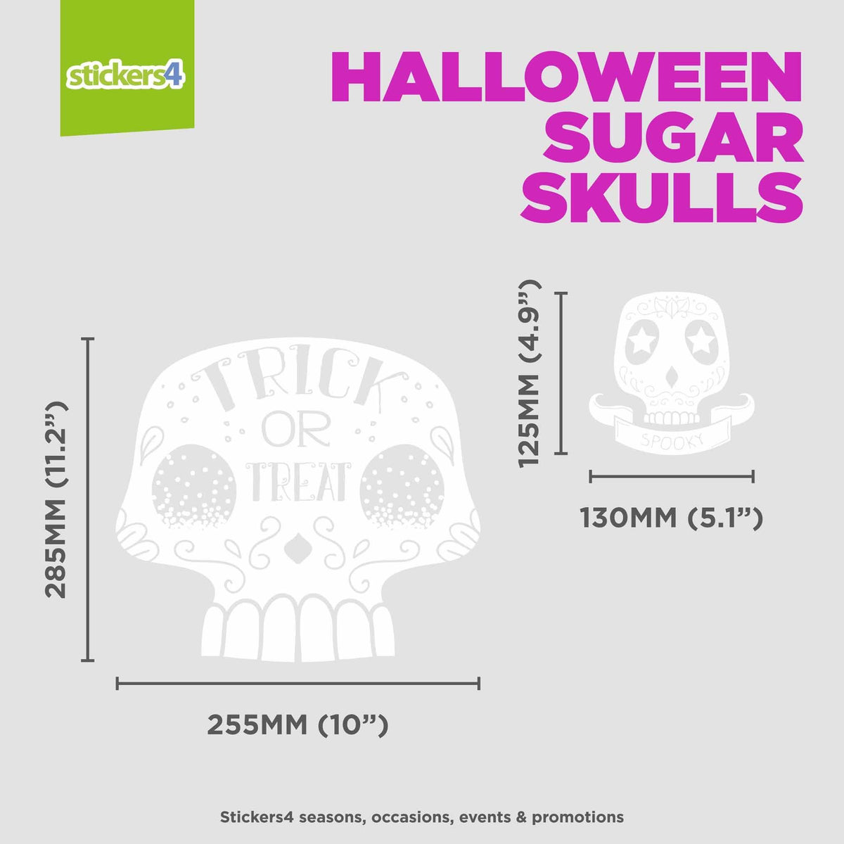 Sugar Skulls Halloween Window Cling Stickers Halloween Display
