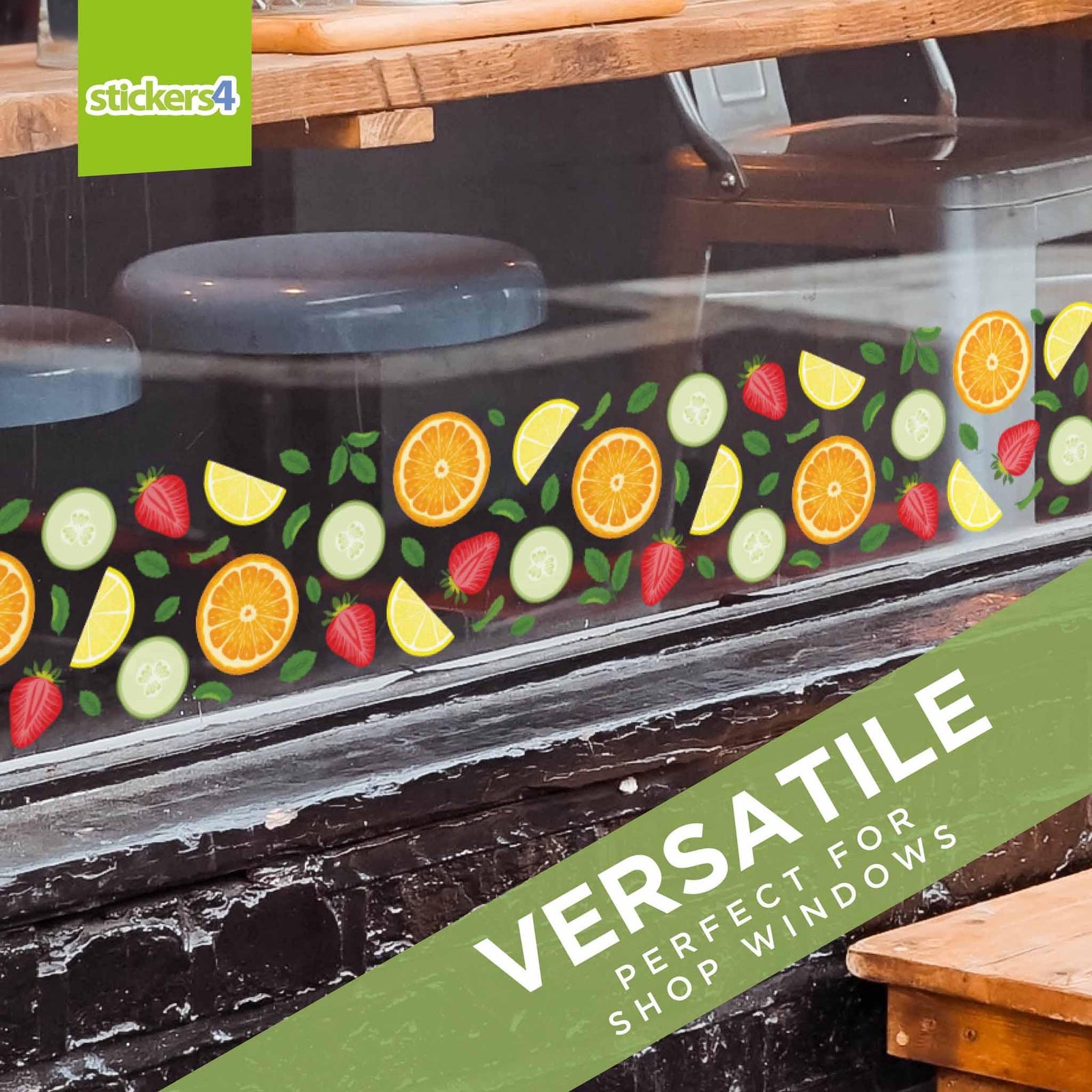 'Pimms' Style Summer Fruit Border Window Sticker 