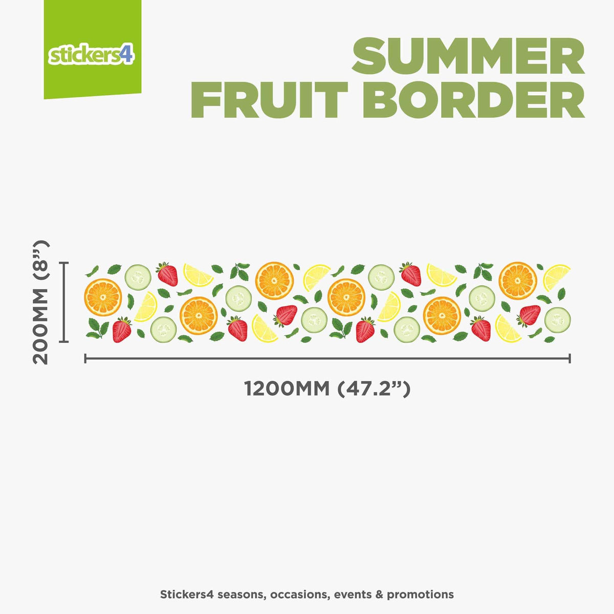 &#39;Pimms&#39; Style Summer Fruit Border Window Sticker 