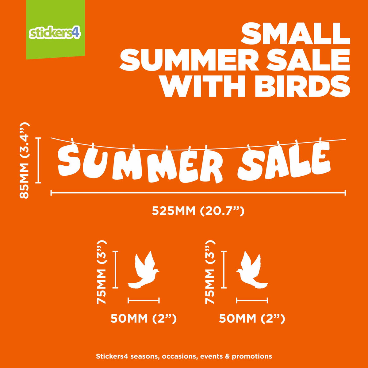 Summer Sale with Birds Window Sticker