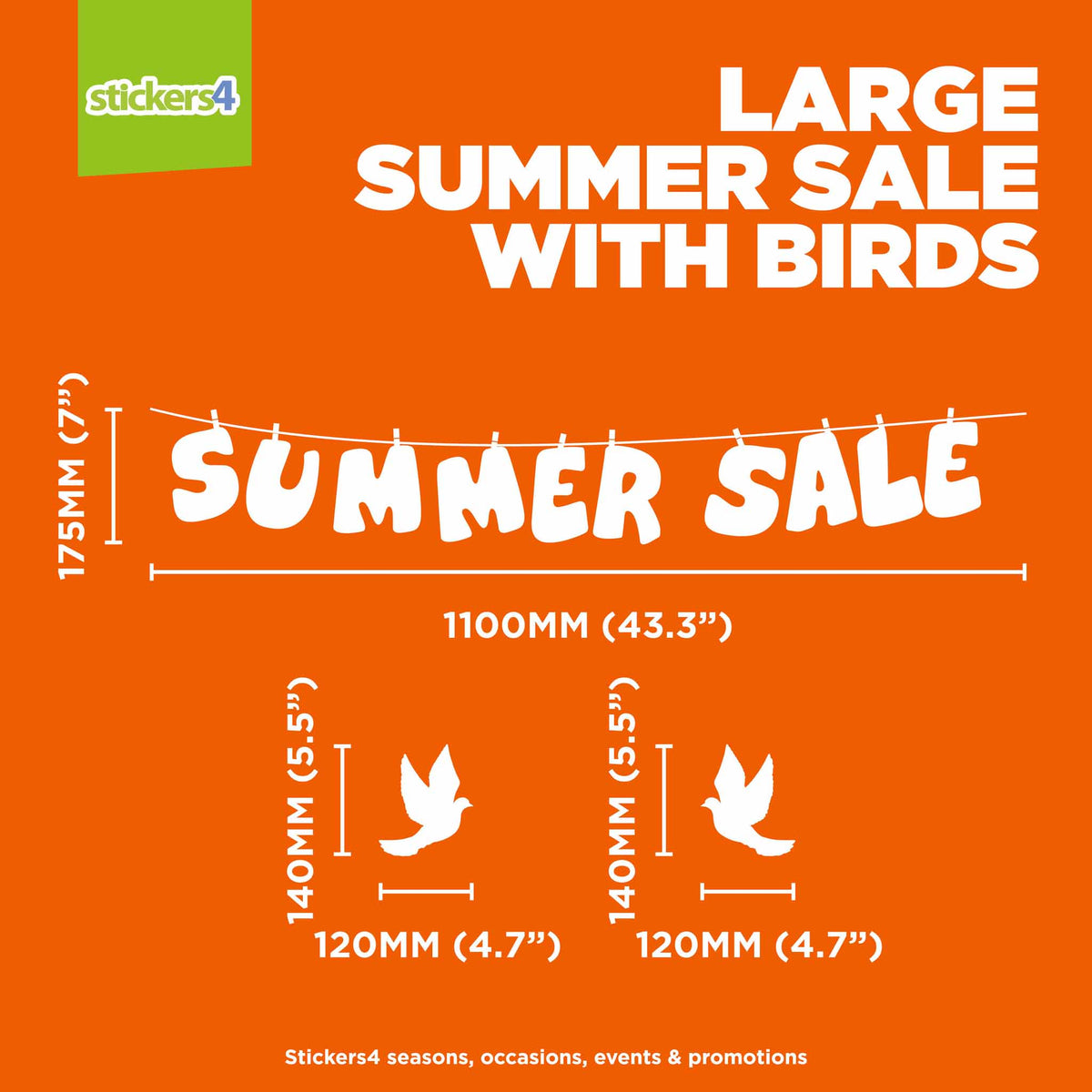 Summer Sale with Birds Window Sticker