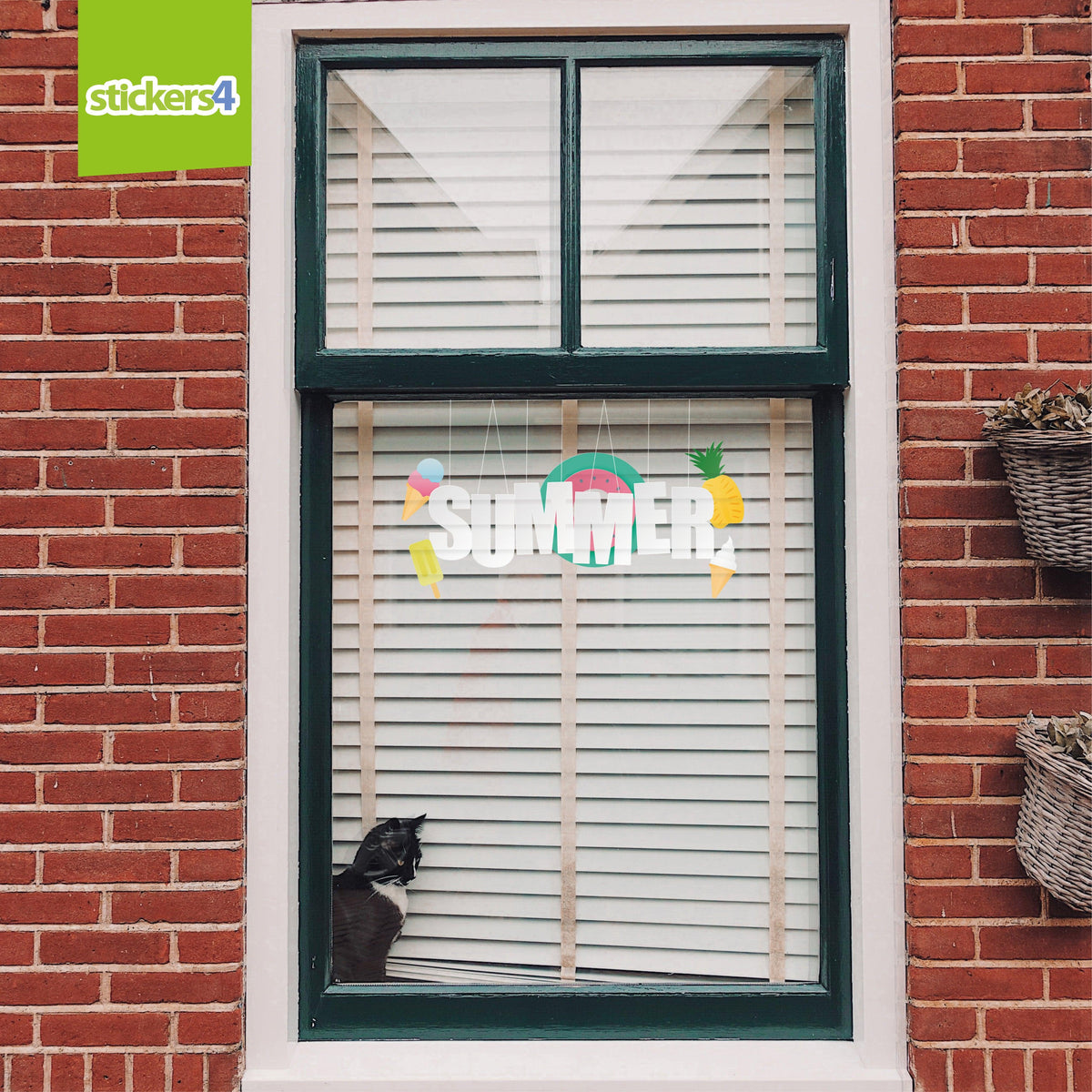 &#39;Hanging&#39; Summer Window Sticker Summer Window Display