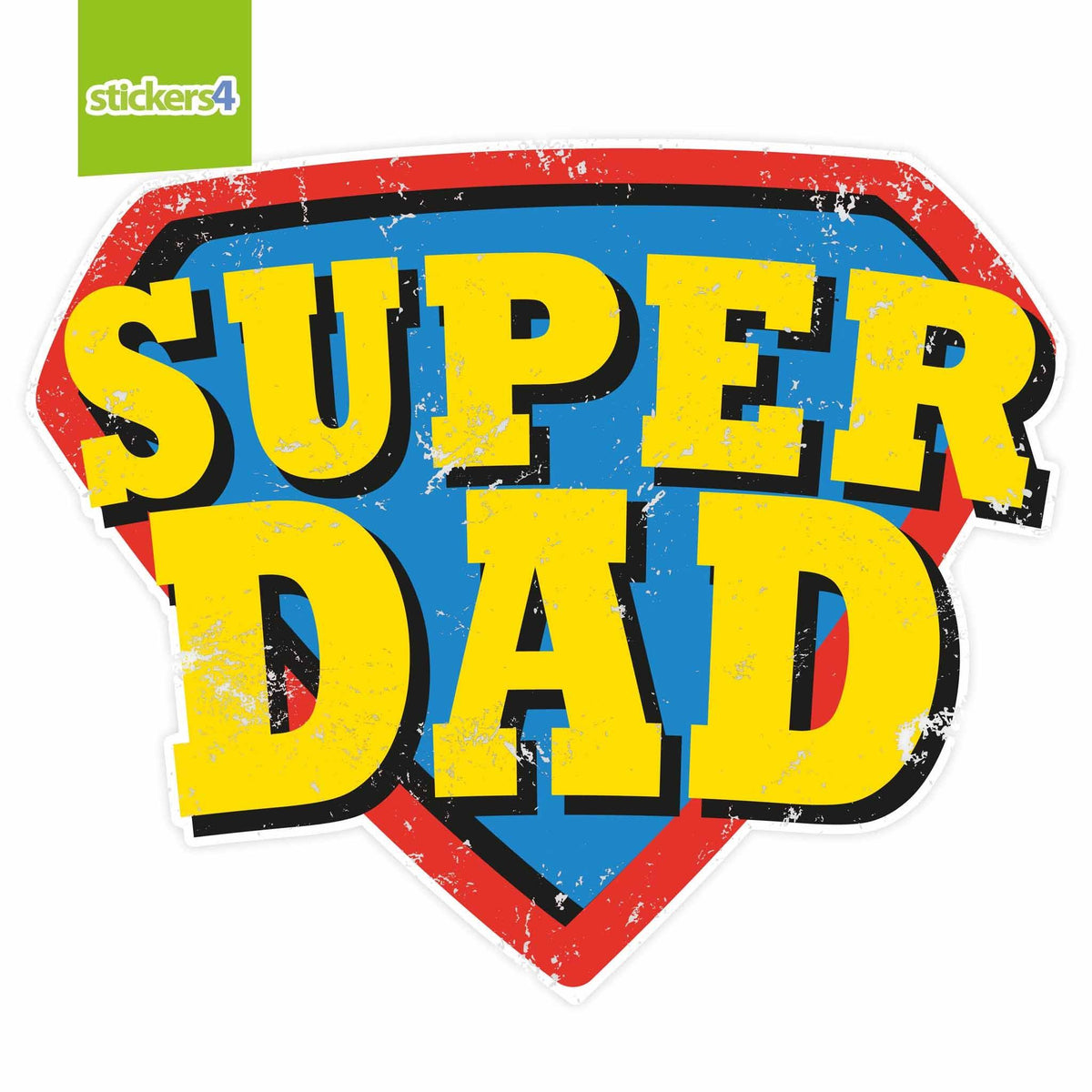 Super Dad Father&#39;s Day Window Cling Sticker (Vintage Style)