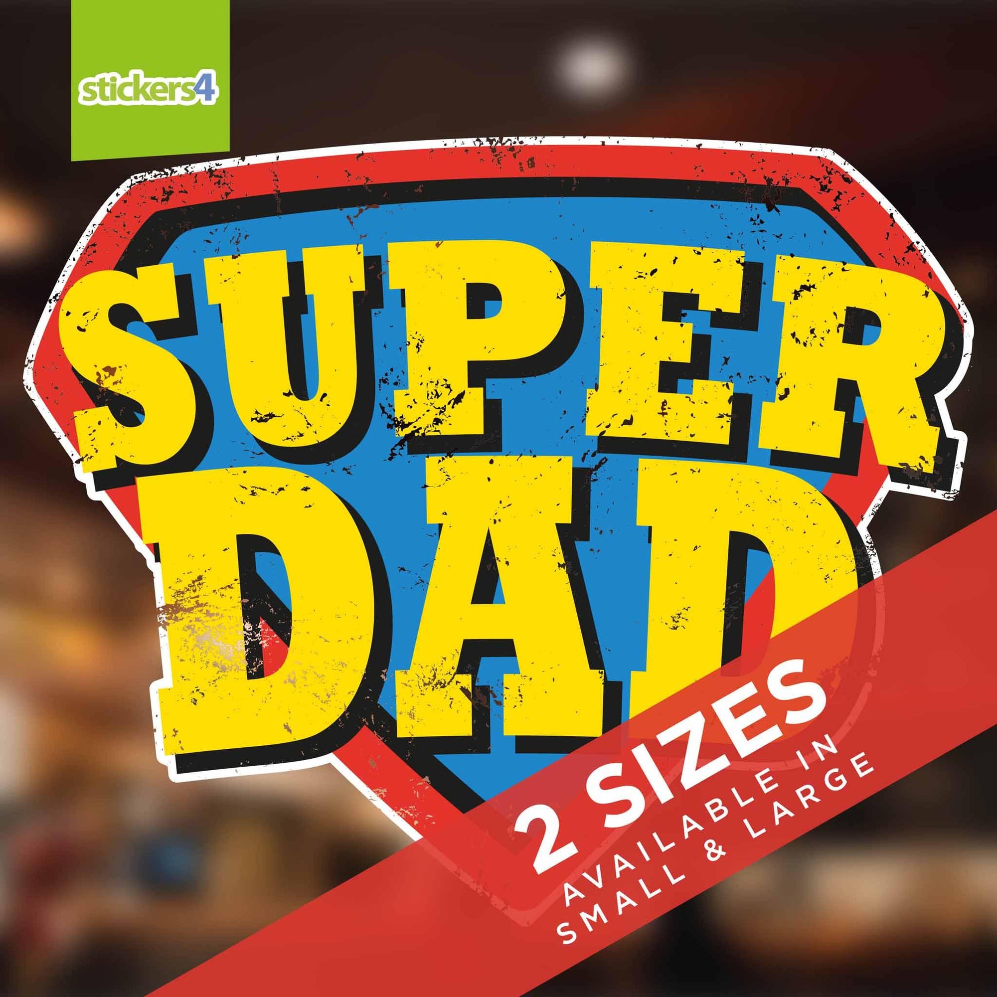 Super Dad Father's Day Window Cling Sticker (Vintage Style) Father's Day Window Display