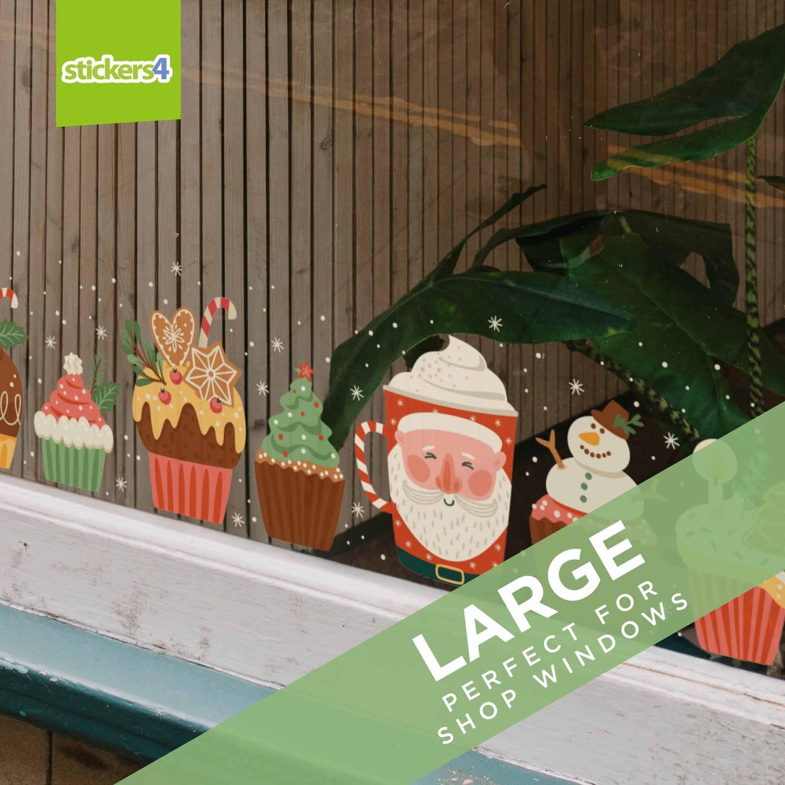 Sweet Christmas Border - Window Sticker Christmas Window Display