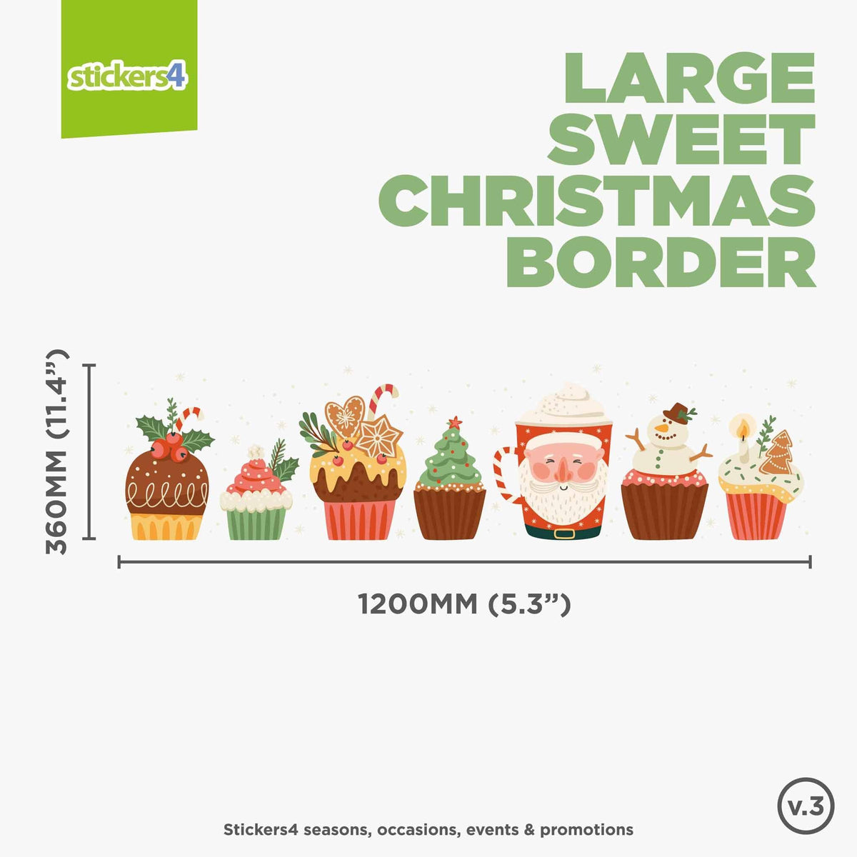 Sweet Christmas Border - Window Sticker Christmas Window Display