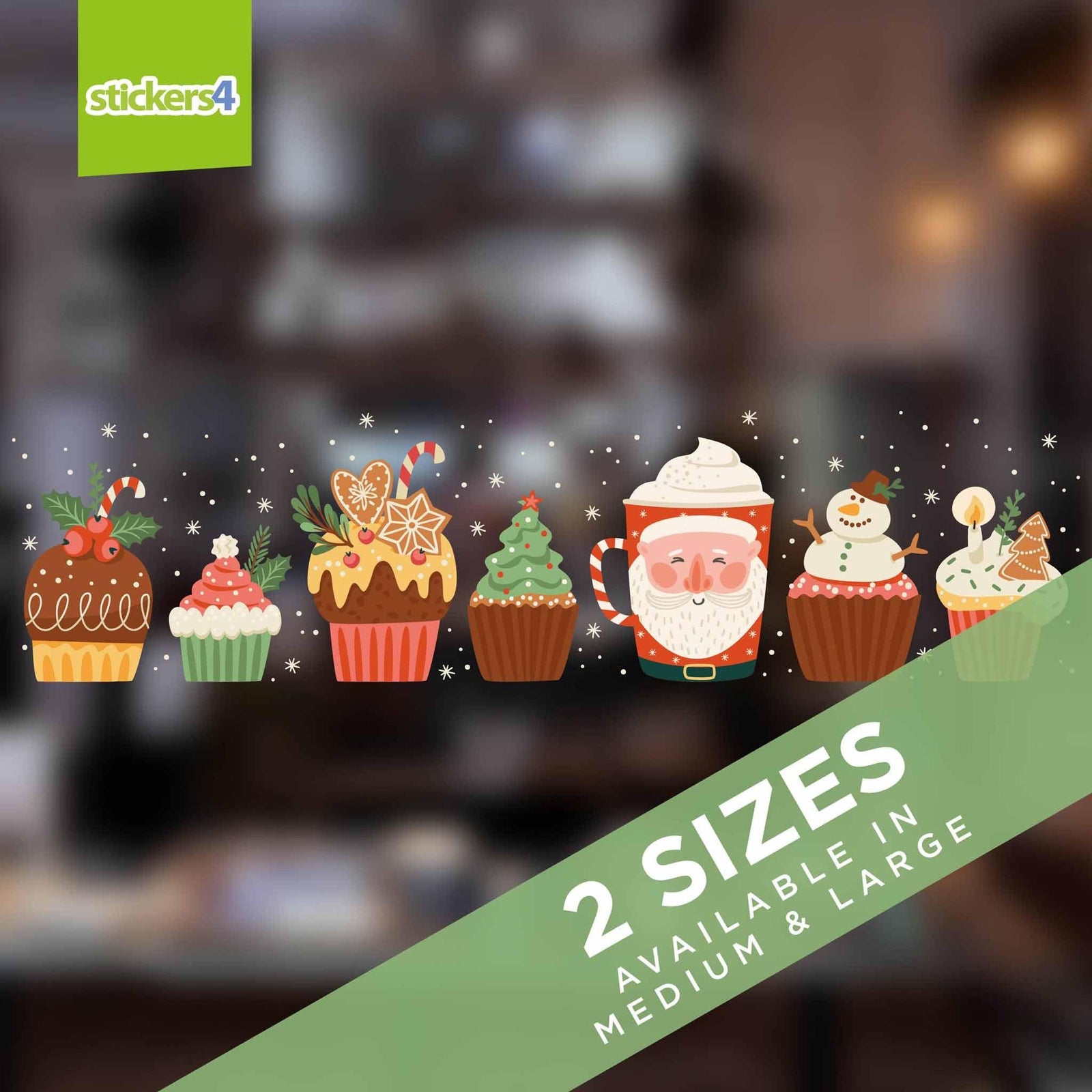 Sweet Christmas Border - Window Sticker Christmas Window Display