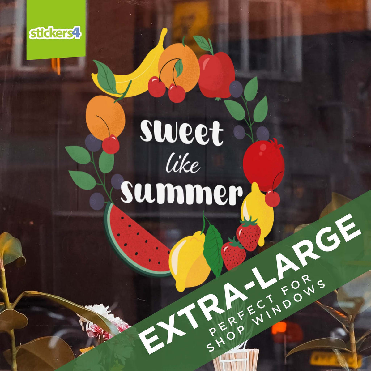 Sweet Like Summer Fruit Roundel Window Sticker