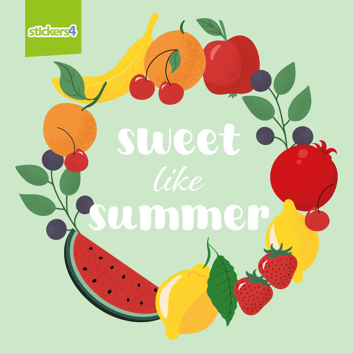 Sweet Like Summer Fruit Roundel Window Sticker