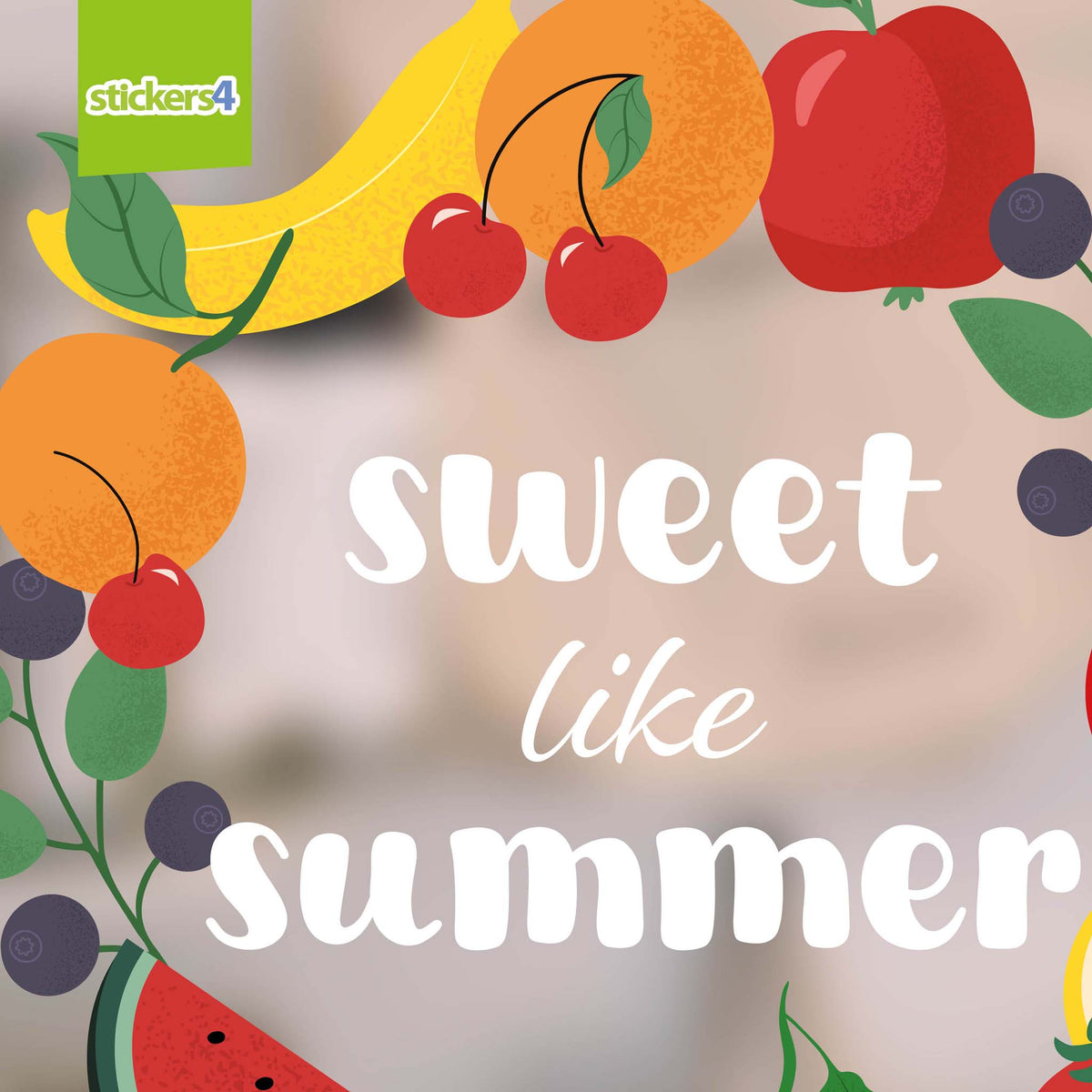 Sweet Like Summer Fruit Roundel Window Sticker