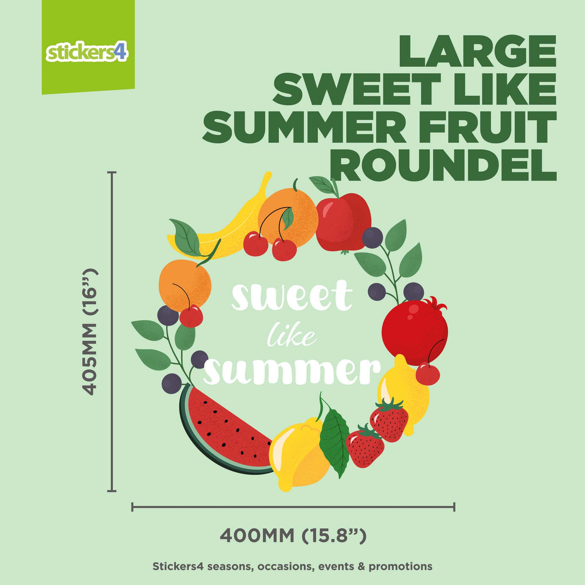 Sweet Like Summer Fruit Roundel Window Sticker
