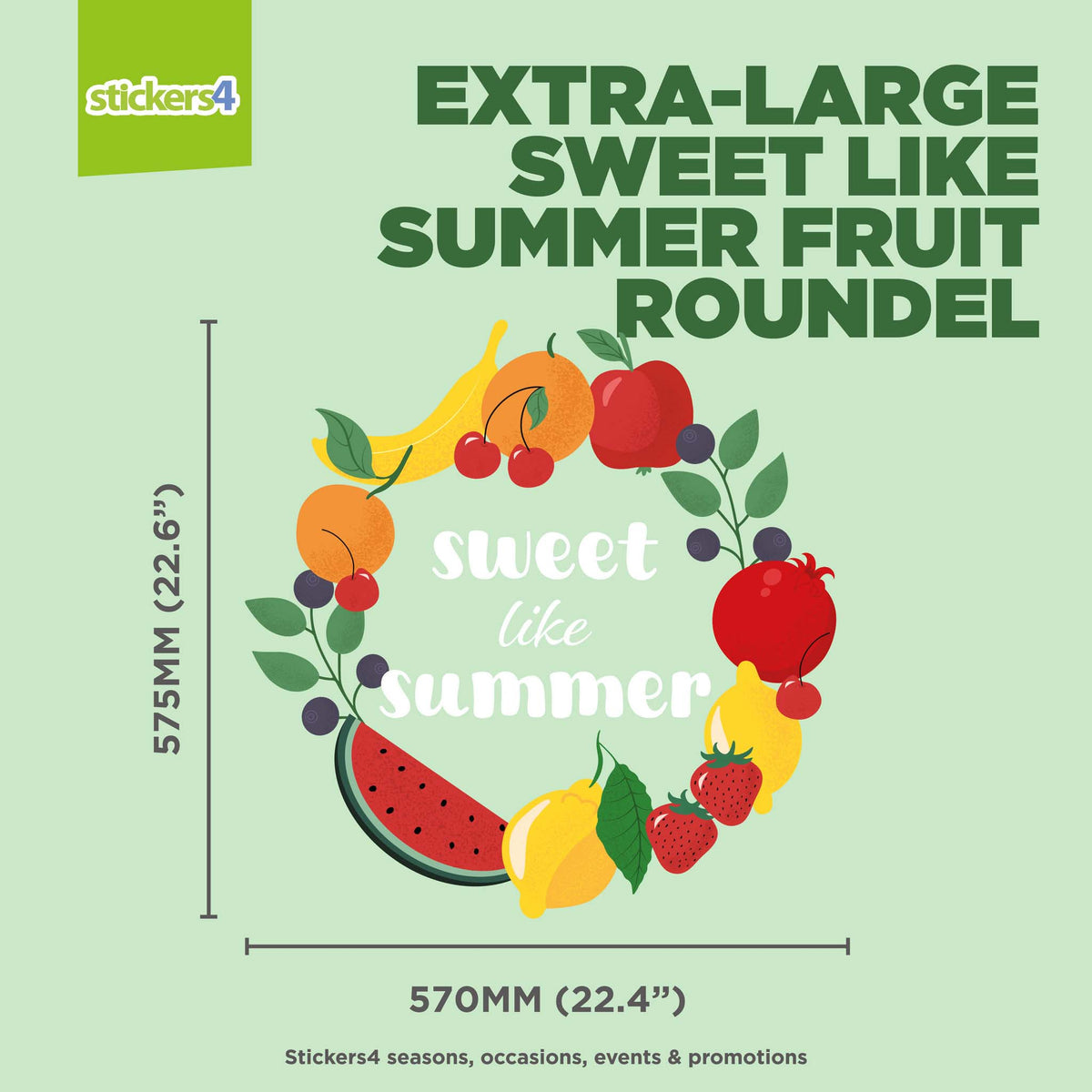 Sweet Like Summer Fruit Roundel Window Sticker