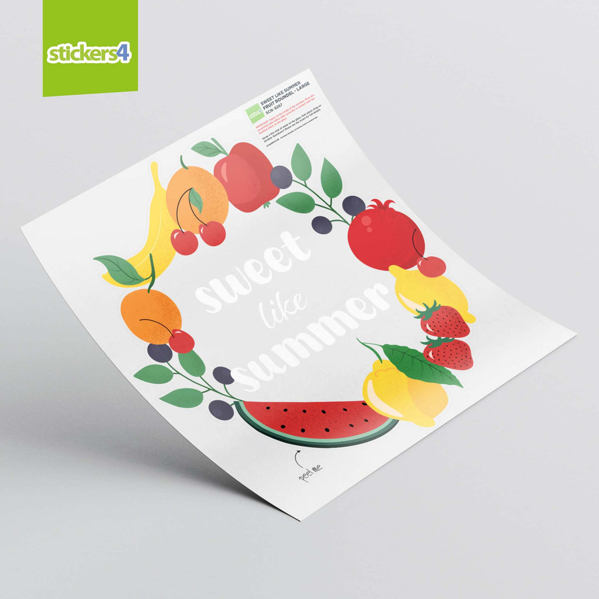 Sweet Like Summer Fruit Roundel Window Sticker