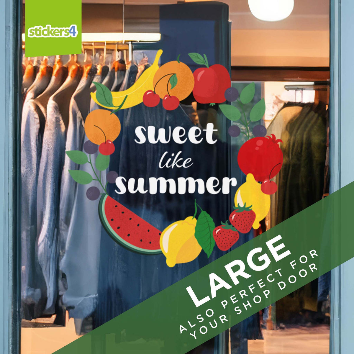 Sweet Like Summer Fruit Roundel Window Sticker