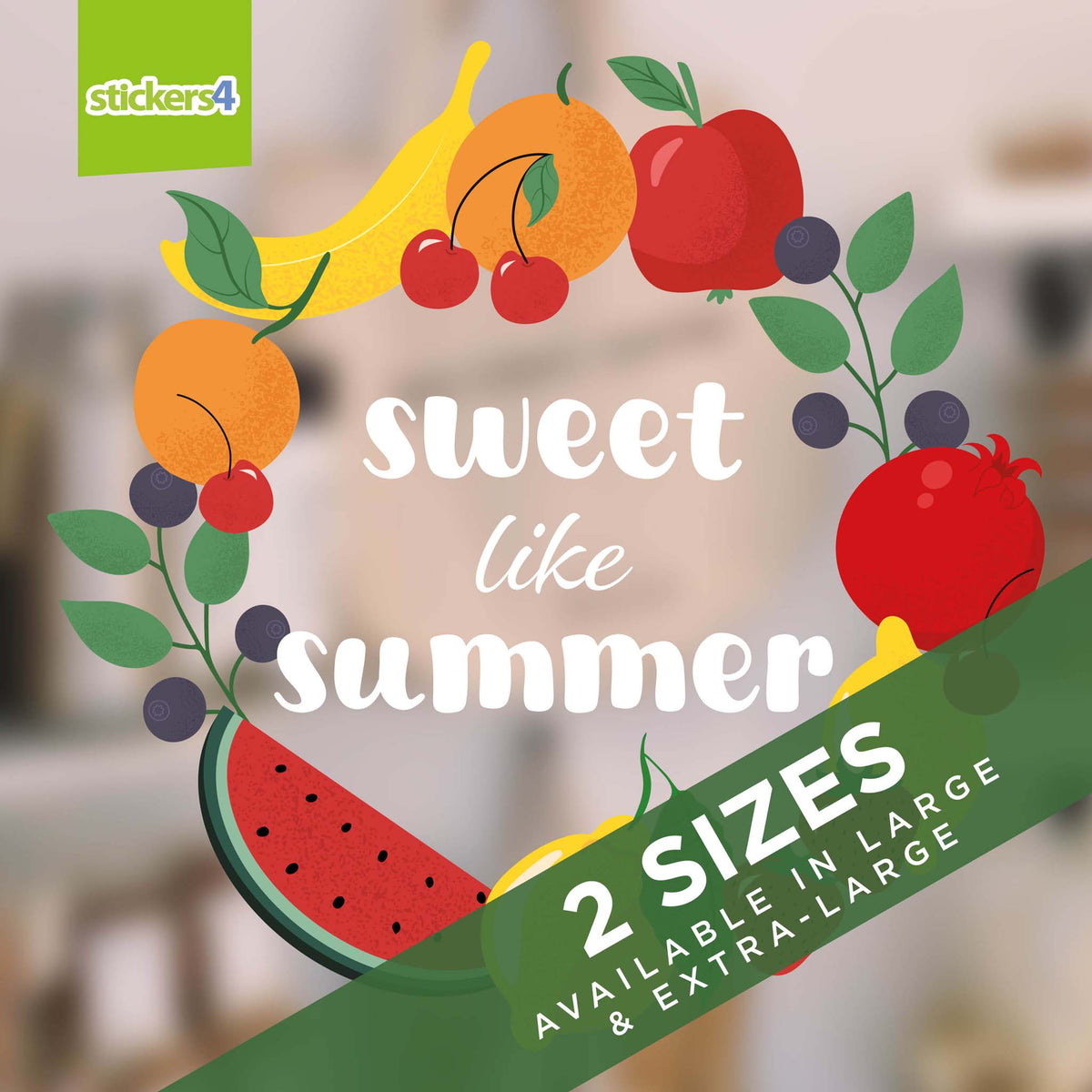 Sweet Like Summer Fruit Roundel Window Sticker
