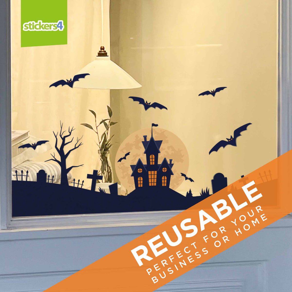 The House of Halloween Border Window Sticker