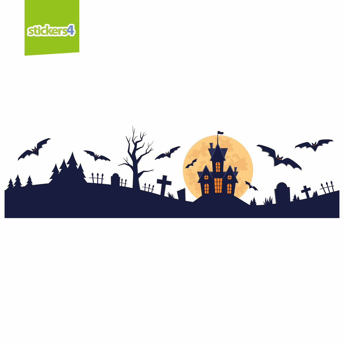 The House of Halloween Border Window Sticker