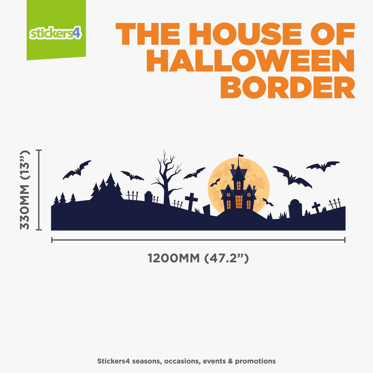 The House of Halloween Border Window Sticker