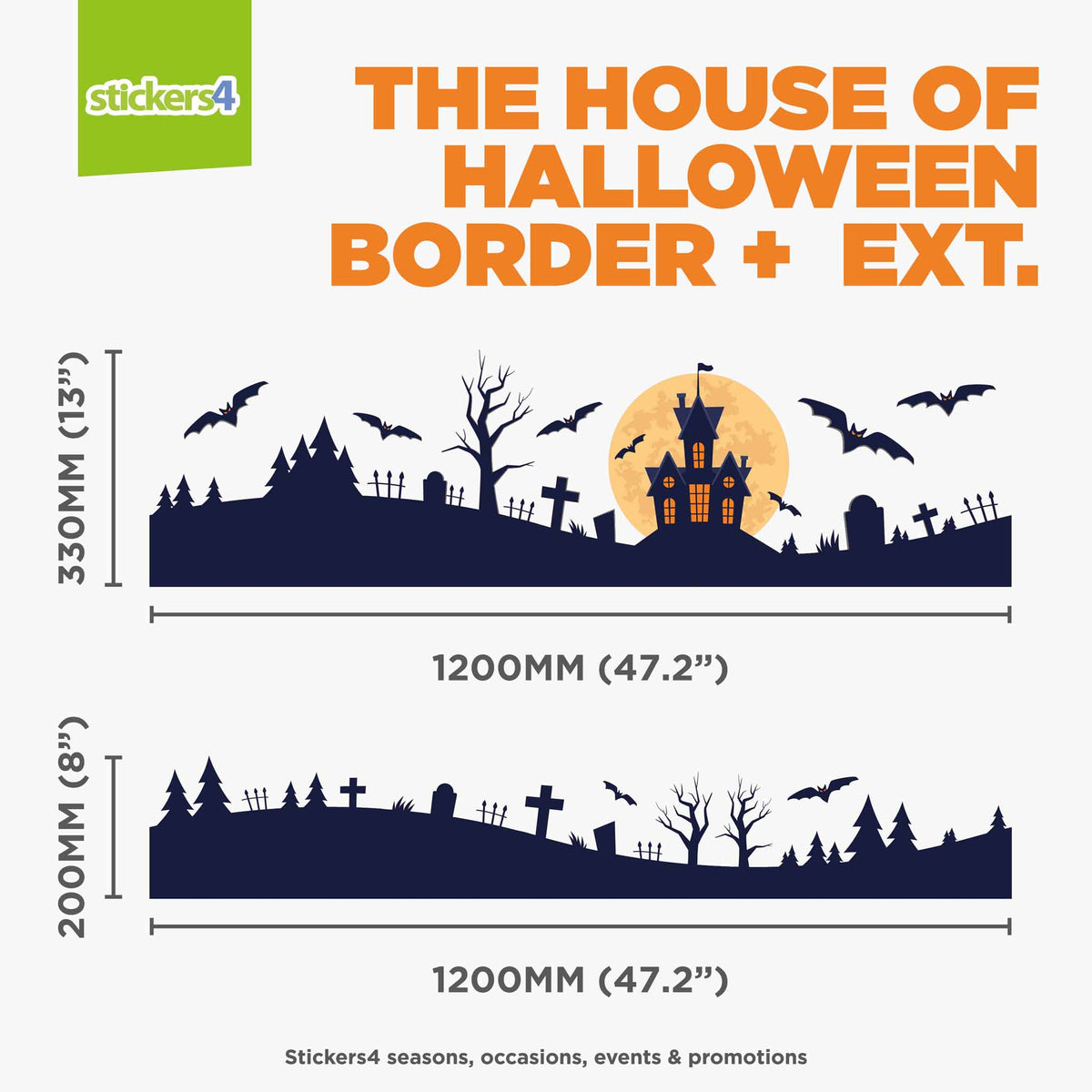 The House of Halloween Border Window Sticker