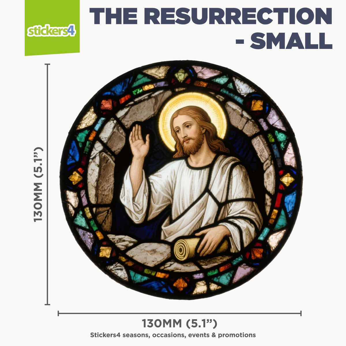 Stained Glass Resurrection Window Cling Sticker