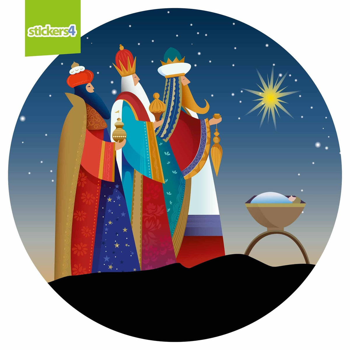 Three Kings Epiphany Christmas Scene Window Sticker Christmas Window Display