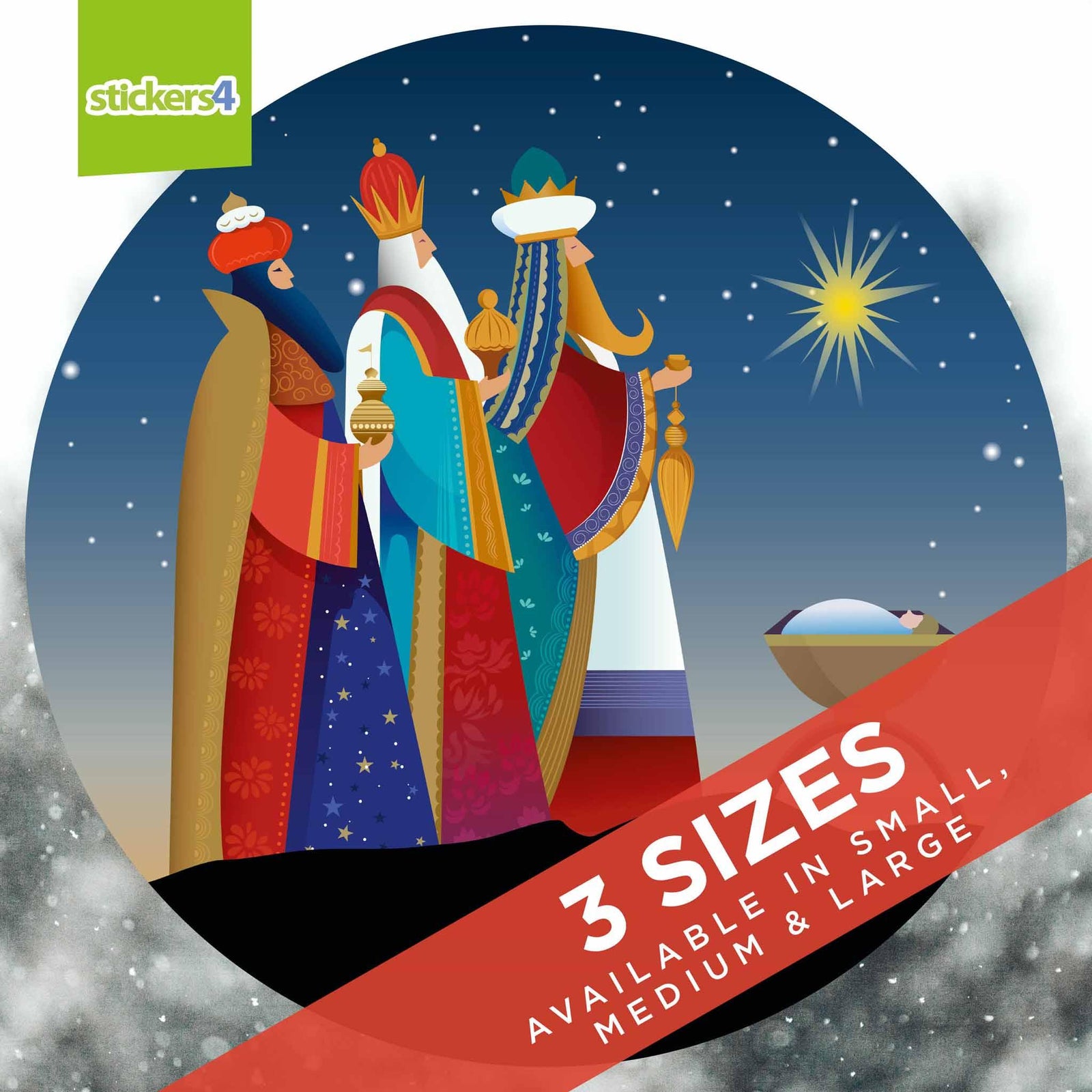 Three Kings Epiphany Christmas Scene Window Sticker Christmas Window Display