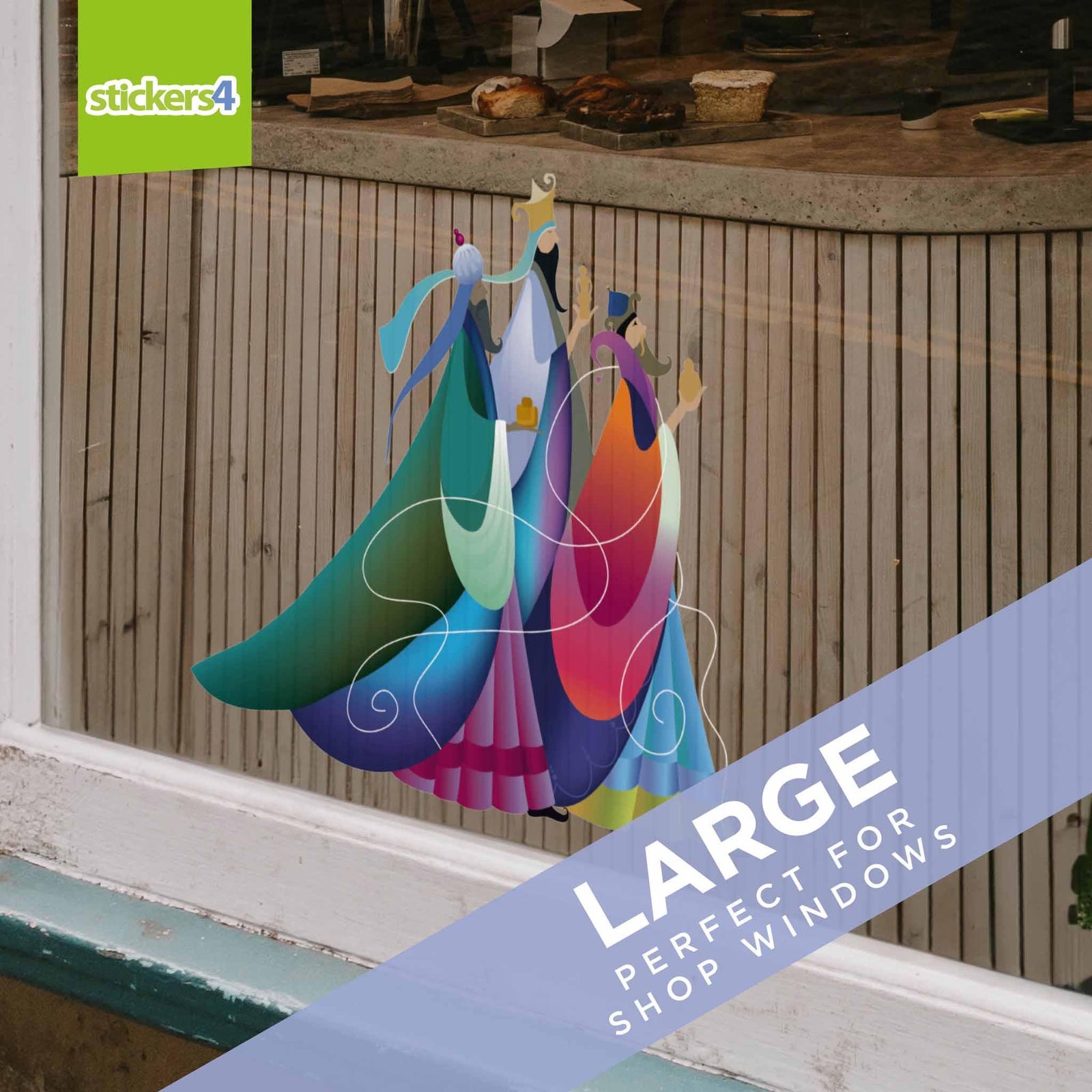 Three Wise Men Christmas Scene Window Sticker Christmas Window Display