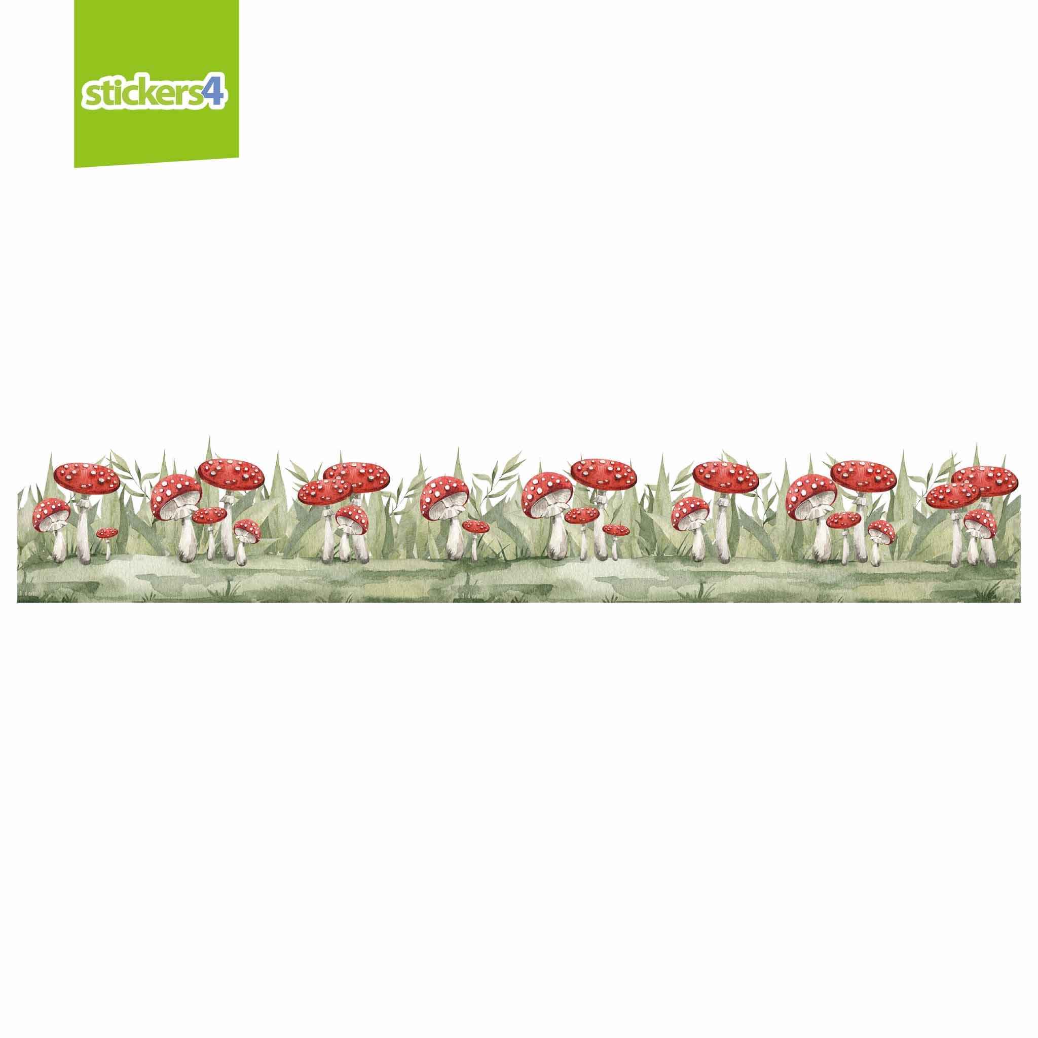 Toadstool Border Window Sticker | Autumn Window Display