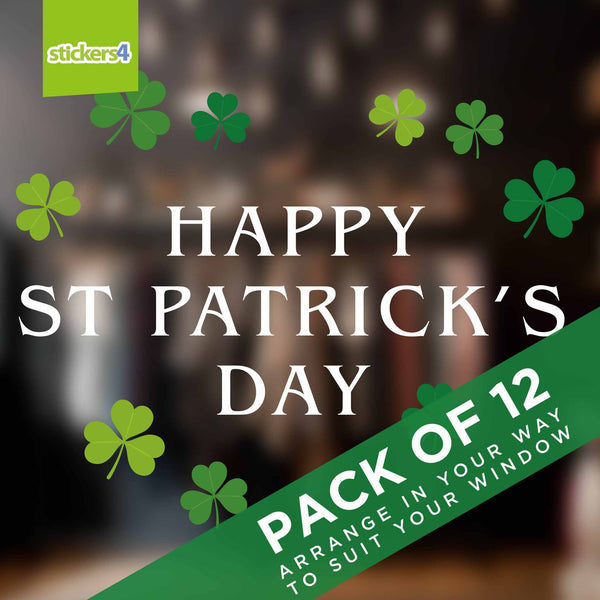 Traditional Patrick's Day Text Window Sticker