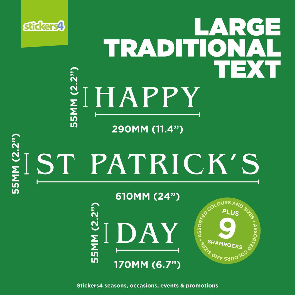 Traditional Patrick&#39;s Day Text Window Sticker