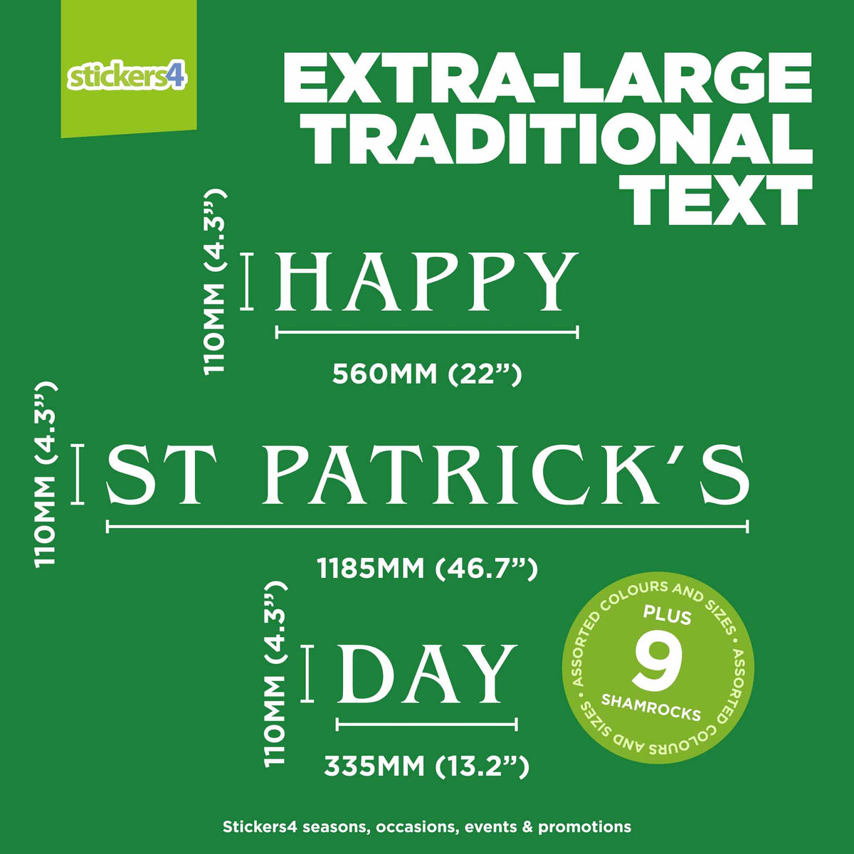 Traditional Patrick&#39;s Day Text Window Sticker