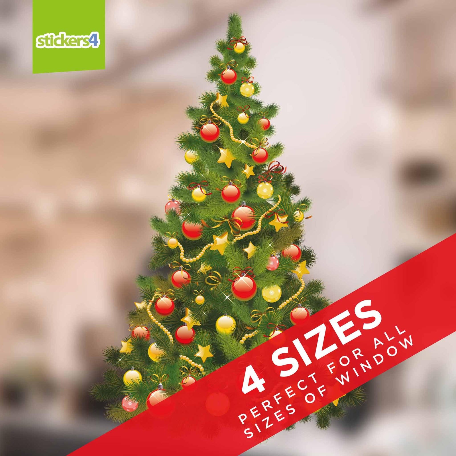 Traditional Christmas Tree Christmas Window Display