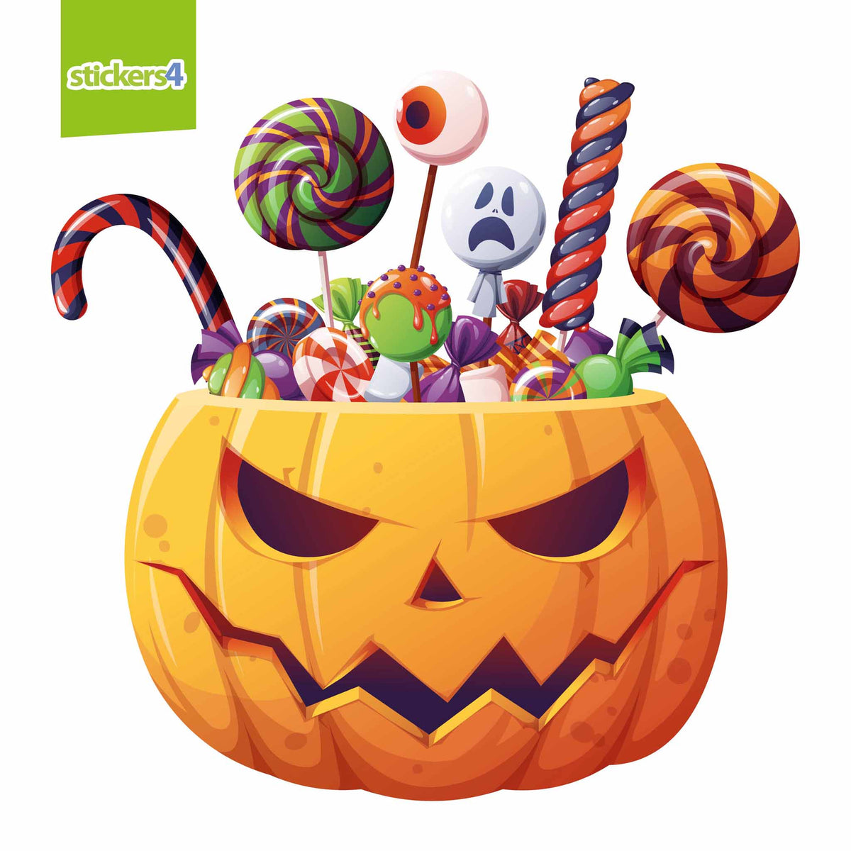 Treat Filled Pumpkin Window Sticker