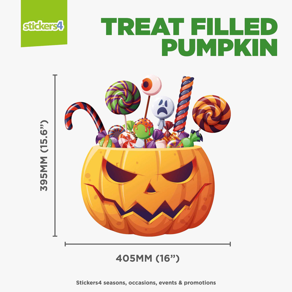 Treat Filled Pumpkin Window Sticker