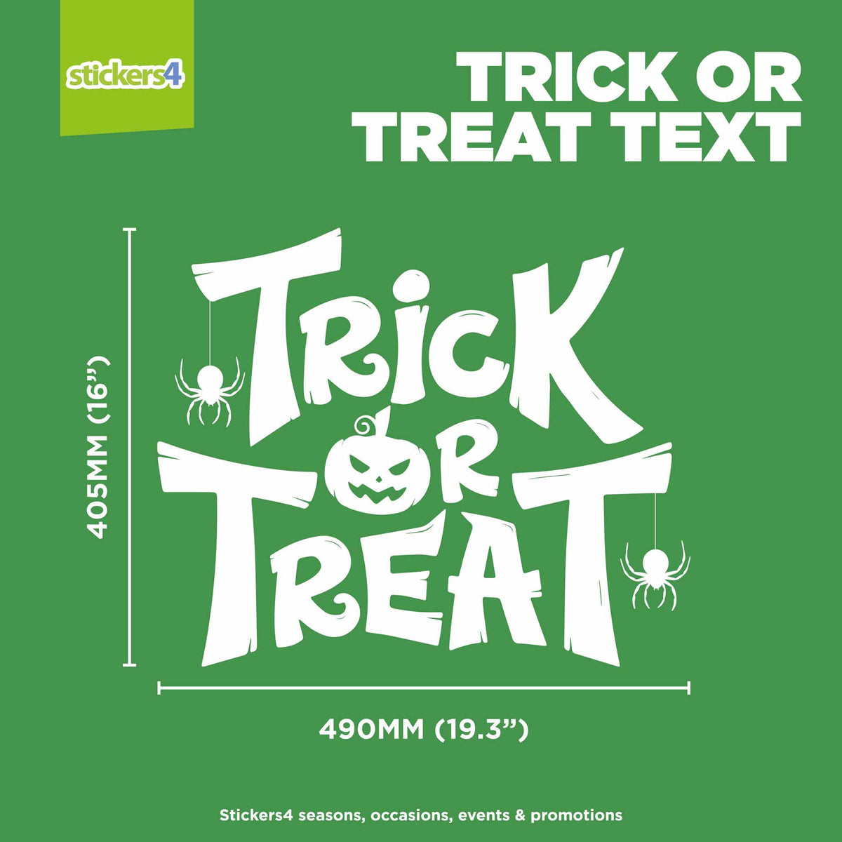 Trick or Treat Text Window Sticker