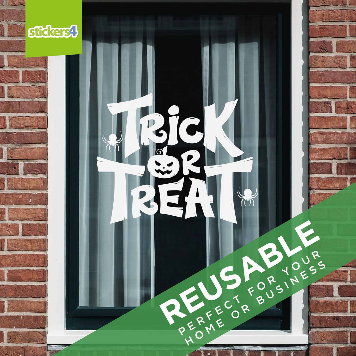 Trick or Treat Text Window Sticker