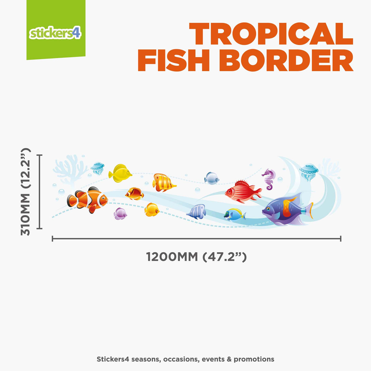Tropical Fish Border Window Sticker