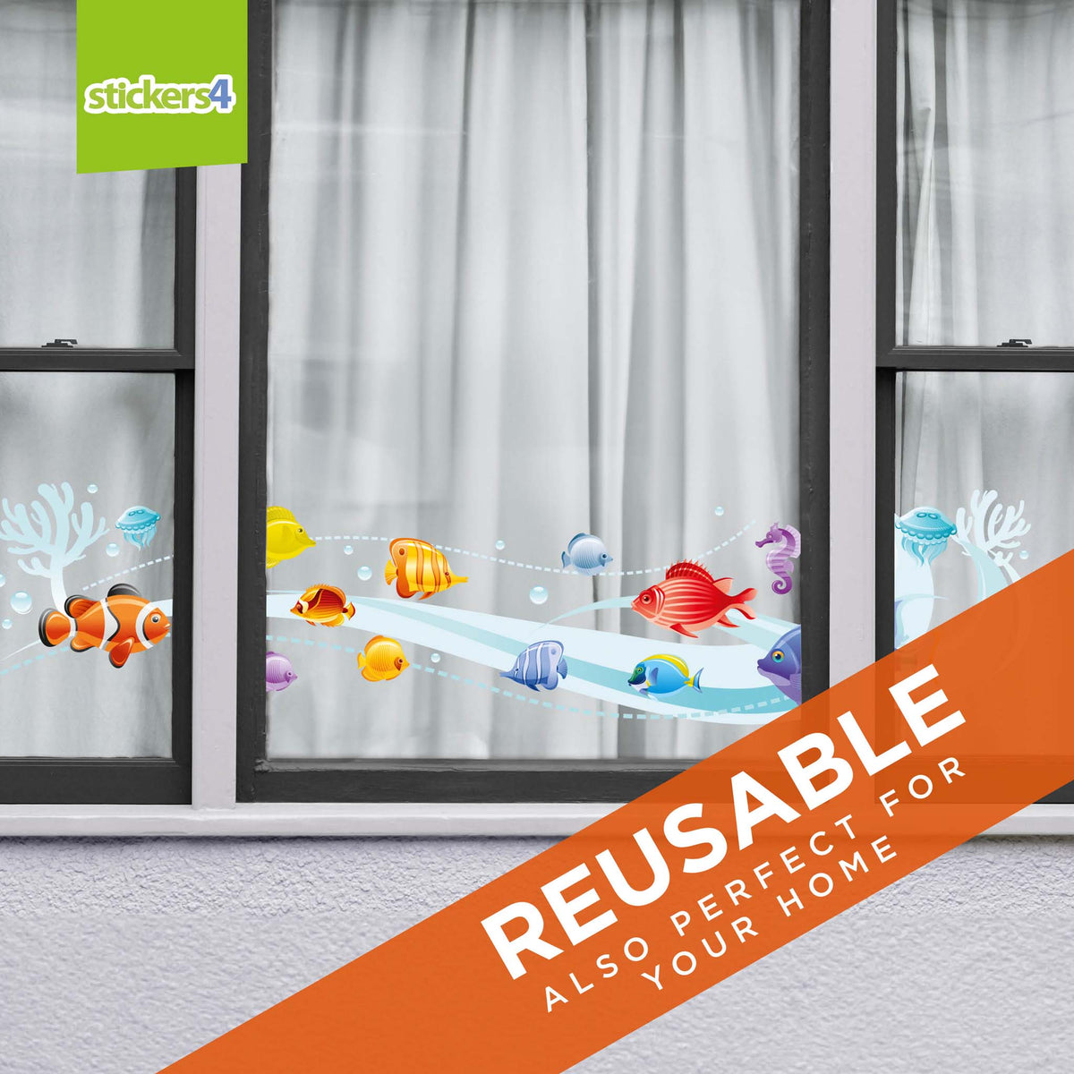 Tropical Fish Border Window Sticker
