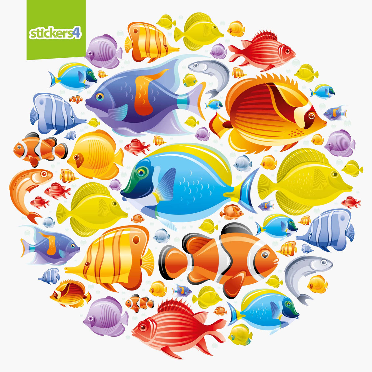 Tropical Fish Roundel Window Sticker