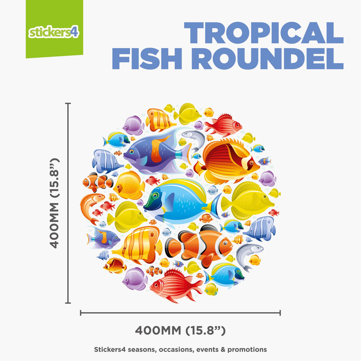 Tropical Fish Roundel Window Sticker