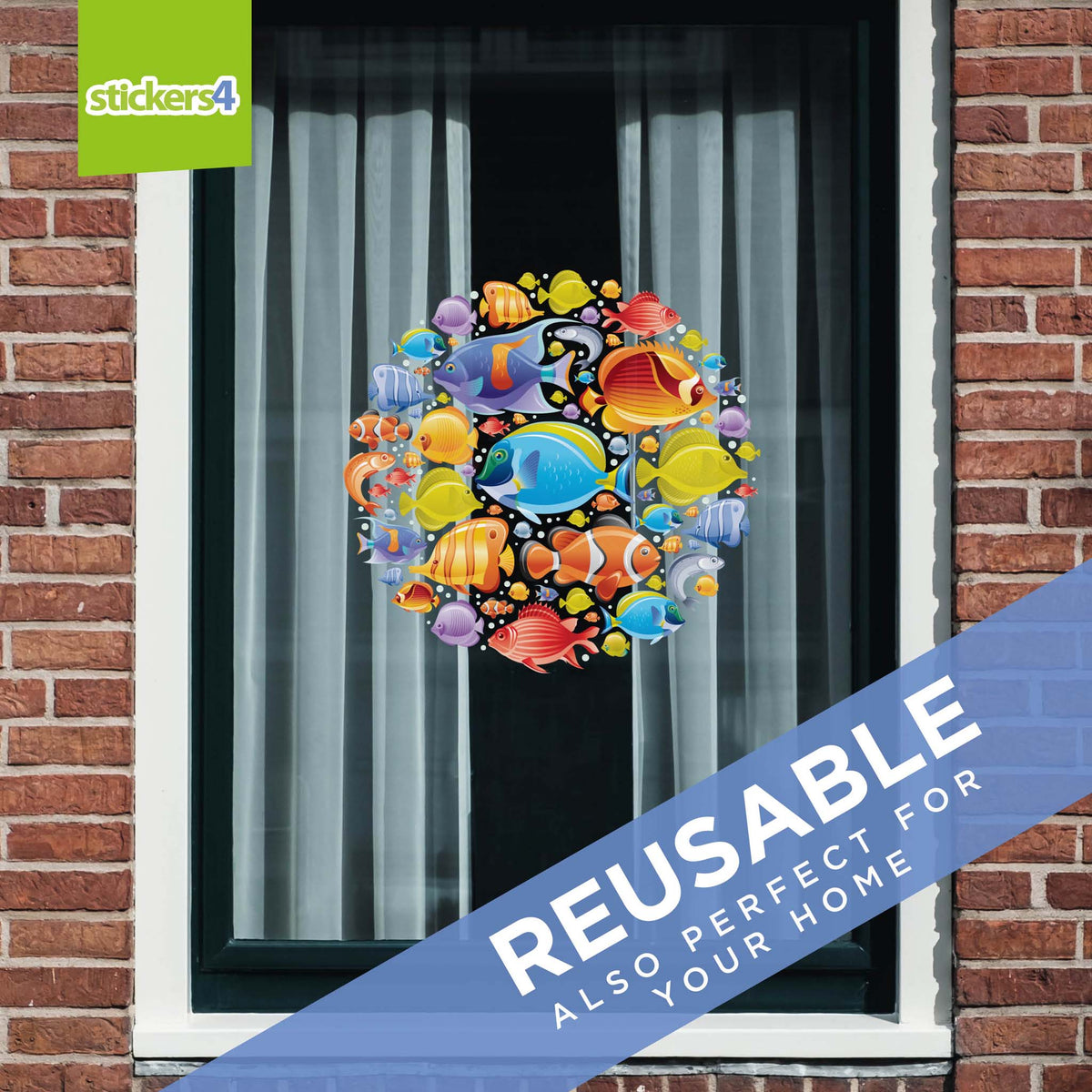 Tropical Fish Roundel Window Sticker