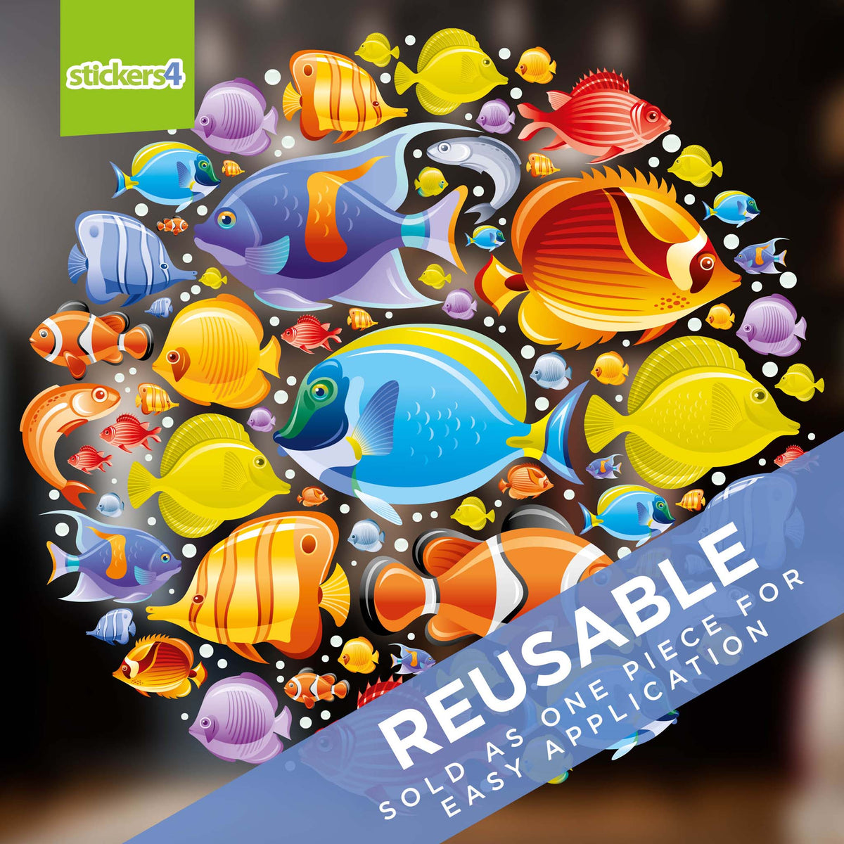 Tropical Fish Roundel Window Sticker