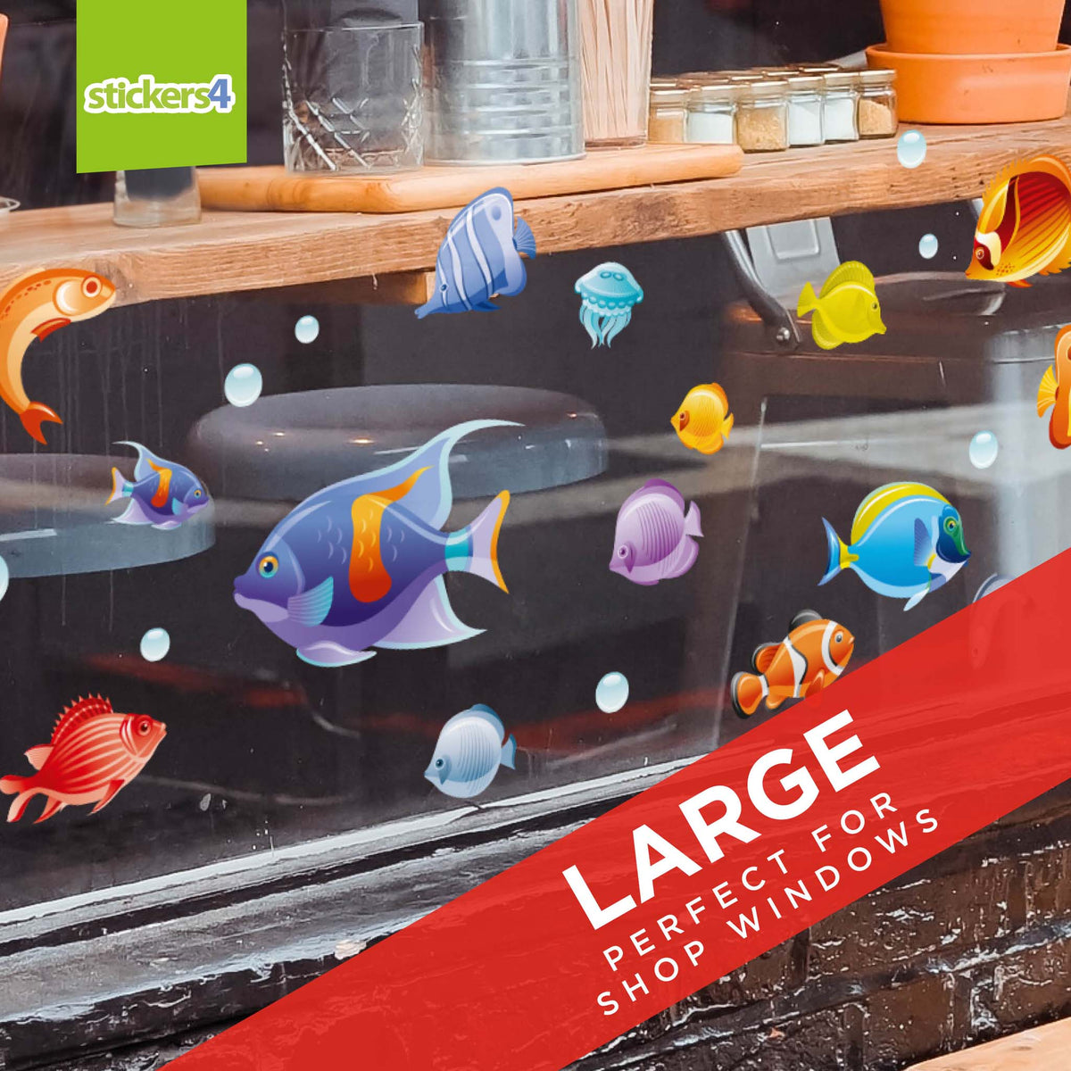 Tropical Fish Double-Sided Static Cling Window Set