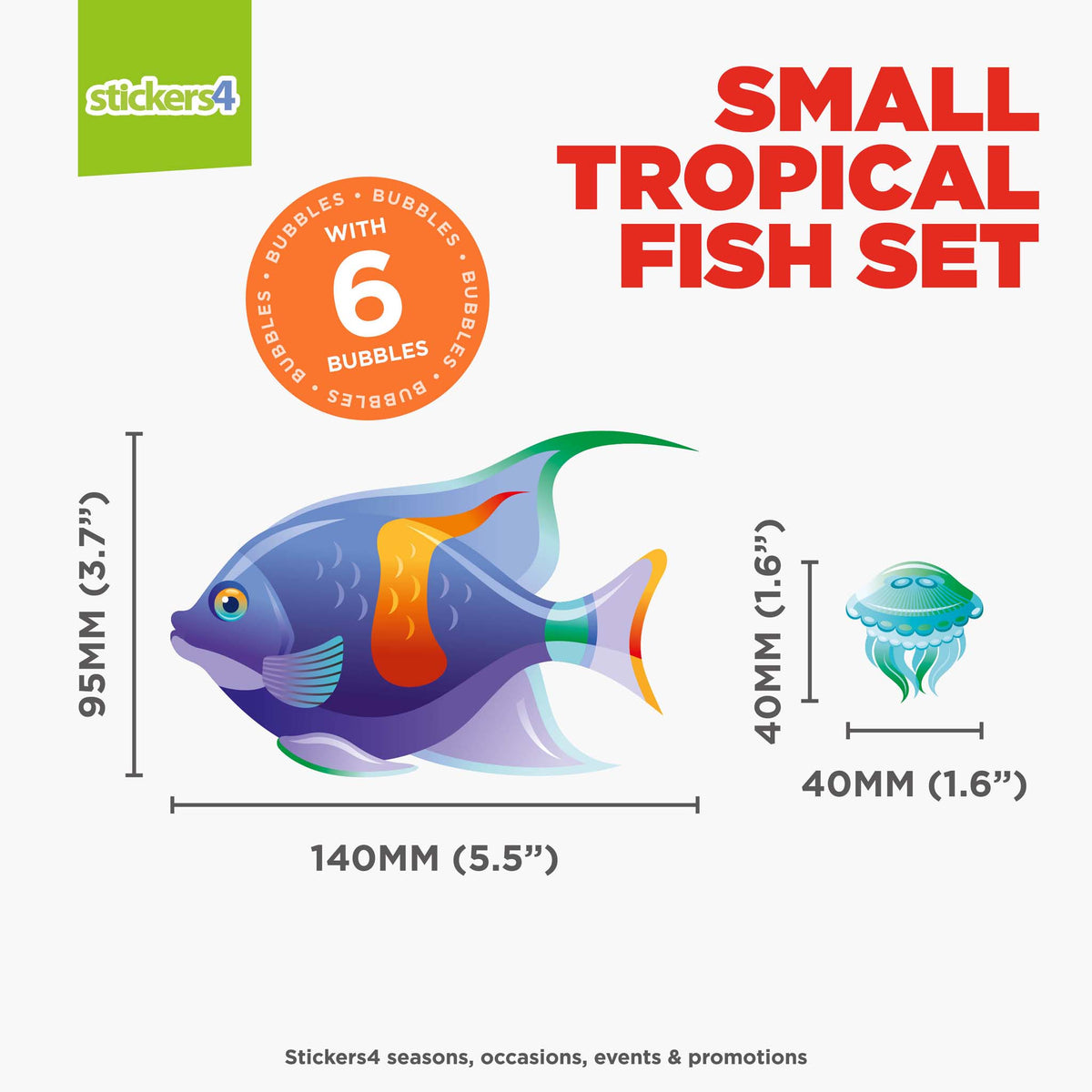 Tropical Fish Double-Sided Static Cling Window Set