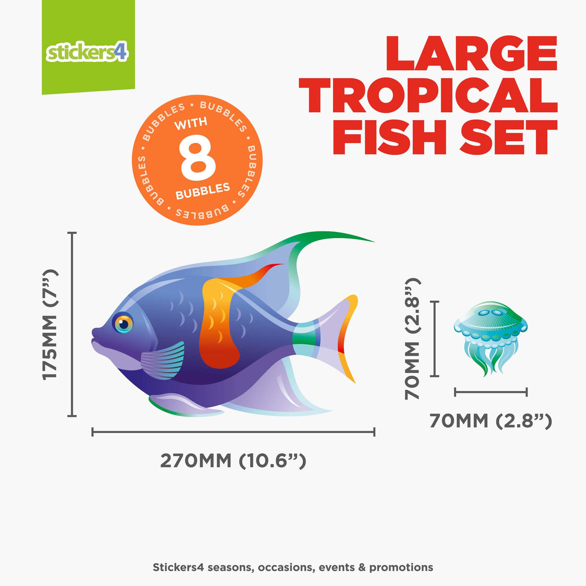 Tropical Fish Double-Sided Static Cling Window Set